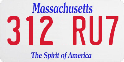 MA license plate 312RU7