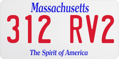 MA license plate 312RV2