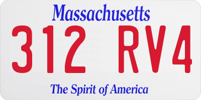MA license plate 312RV4