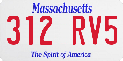 MA license plate 312RV5