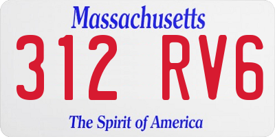MA license plate 312RV6