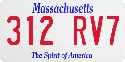 MA license plate 312RV7