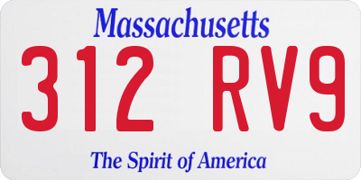 MA license plate 312RV9