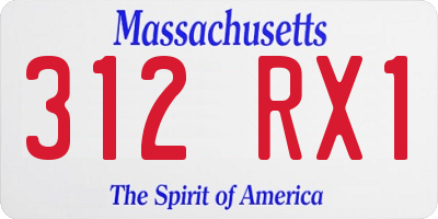 MA license plate 312RX1