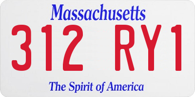 MA license plate 312RY1