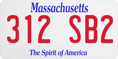 MA license plate 312SB2