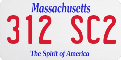 MA license plate 312SC2