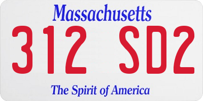 MA license plate 312SD2
