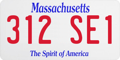 MA license plate 312SE1