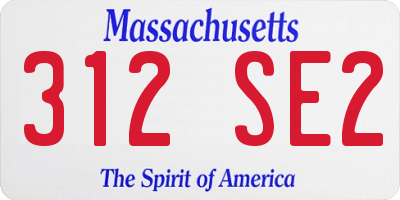 MA license plate 312SE2