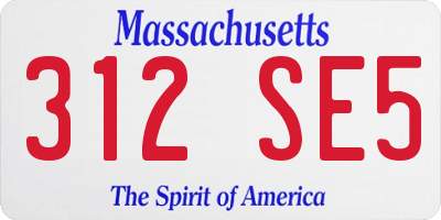 MA license plate 312SE5