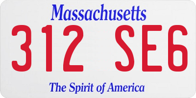 MA license plate 312SE6