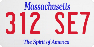 MA license plate 312SE7