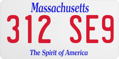 MA license plate 312SE9