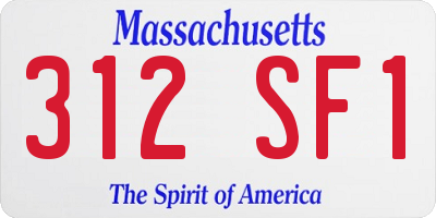 MA license plate 312SF1