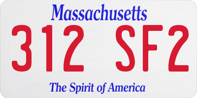 MA license plate 312SF2