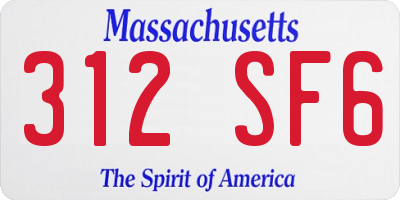 MA license plate 312SF6