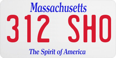 MA license plate 312SH0