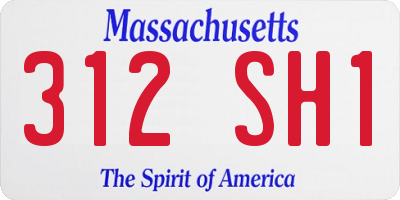 MA license plate 312SH1