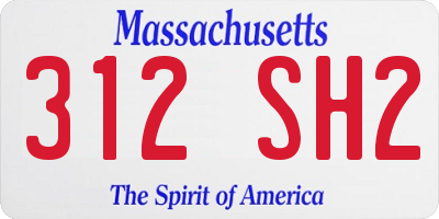 MA license plate 312SH2
