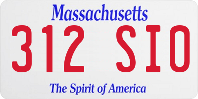 MA license plate 312SI0