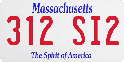 MA license plate 312SI2