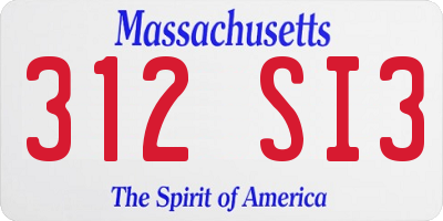 MA license plate 312SI3
