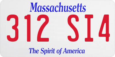 MA license plate 312SI4