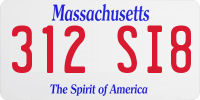 MA license plate 312SI8