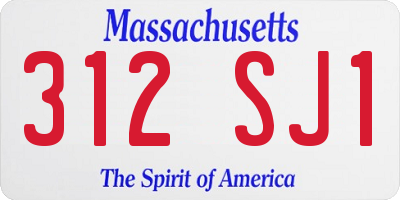 MA license plate 312SJ1