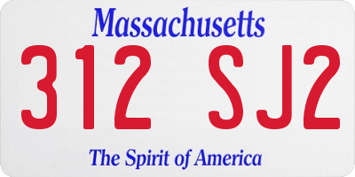 MA license plate 312SJ2