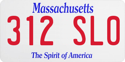 MA license plate 312SL0
