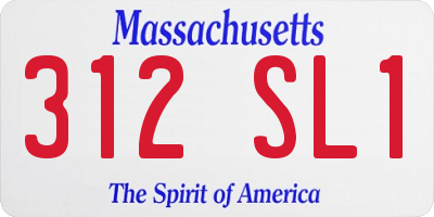 MA license plate 312SL1