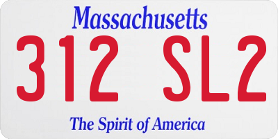 MA license plate 312SL2