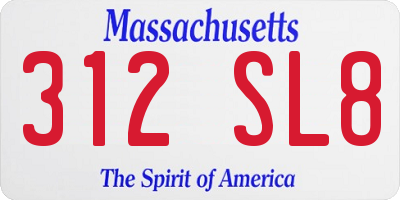 MA license plate 312SL8