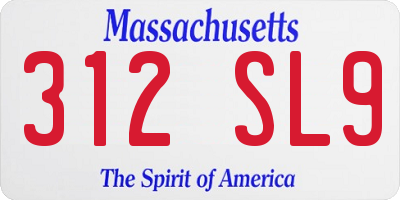 MA license plate 312SL9