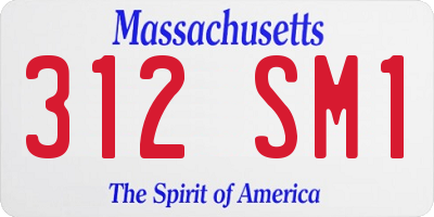 MA license plate 312SM1