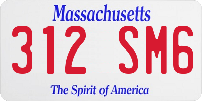 MA license plate 312SM6