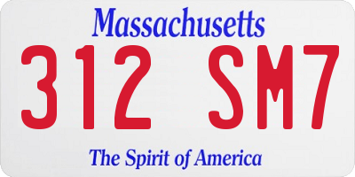 MA license plate 312SM7