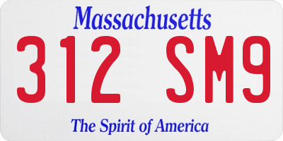 MA license plate 312SM9