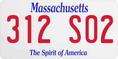 MA license plate 312SO2
