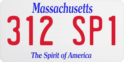 MA license plate 312SP1