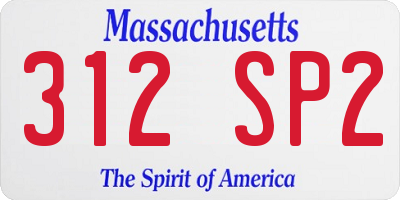 MA license plate 312SP2