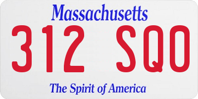 MA license plate 312SQ0