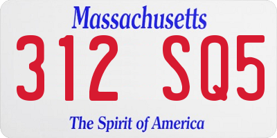 MA license plate 312SQ5