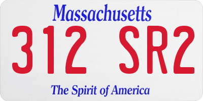MA license plate 312SR2