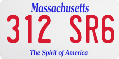 MA license plate 312SR6