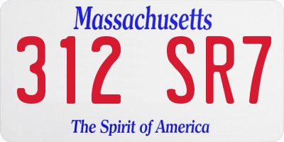 MA license plate 312SR7
