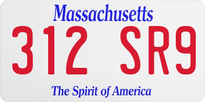 MA license plate 312SR9