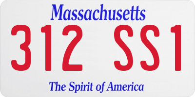 MA license plate 312SS1
